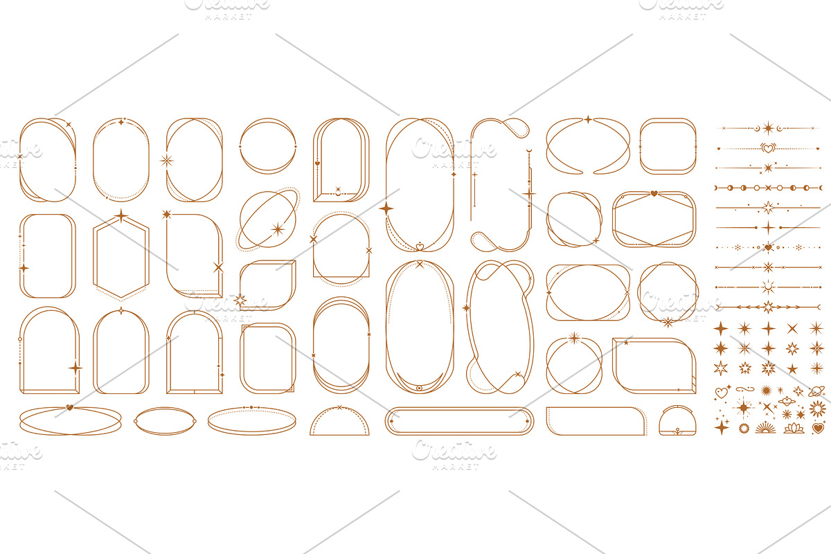 Celestial frames, aesthetic borders, a Decorative Illustration by Vector Tradition
