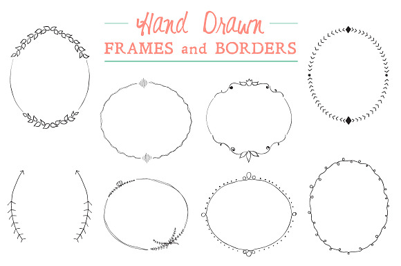 Hand Drawn Frames and Borders preview 2