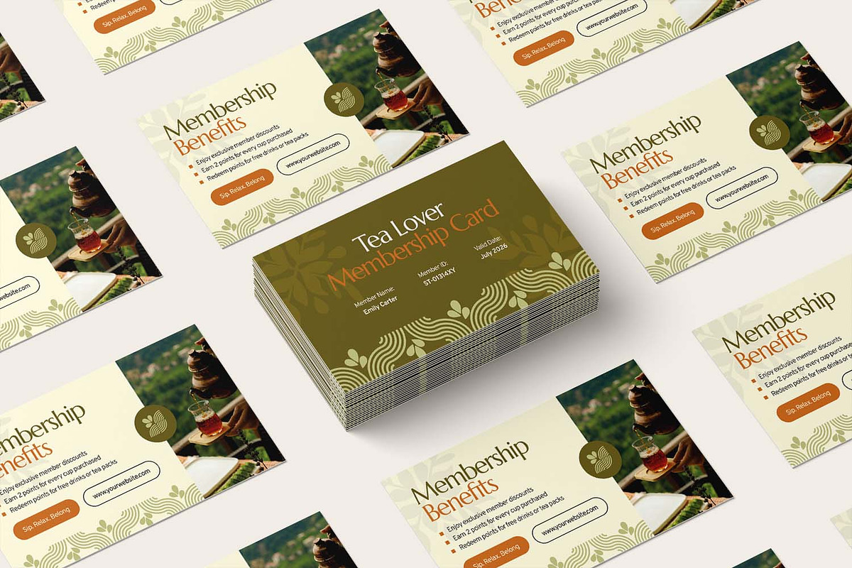 Sereni Tea - Membership Card, a Card Template by Fannan Studio (Photo 3 of 3)