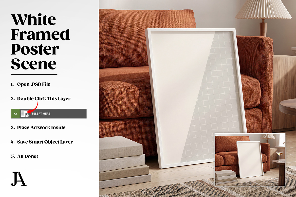 White Framed Canvas 2x3 PSD Mockup, a Household Mockup by Julian Adams (Photo 3 of 3)
