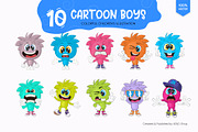 10 cartoon boys. Tshirt, PNG., a Person Illustration by KENO Mascots (Thumbnail 2 of 6)