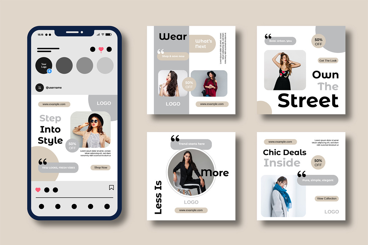 Fashion Social Media Template, a Social Media Template by MightyDesign (Photo 2 of 8)
