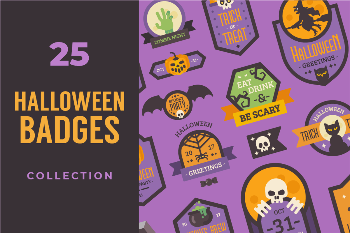 Halloween badges collection, an Illustration by Ivan Dubovik (Photo 1 of 2)