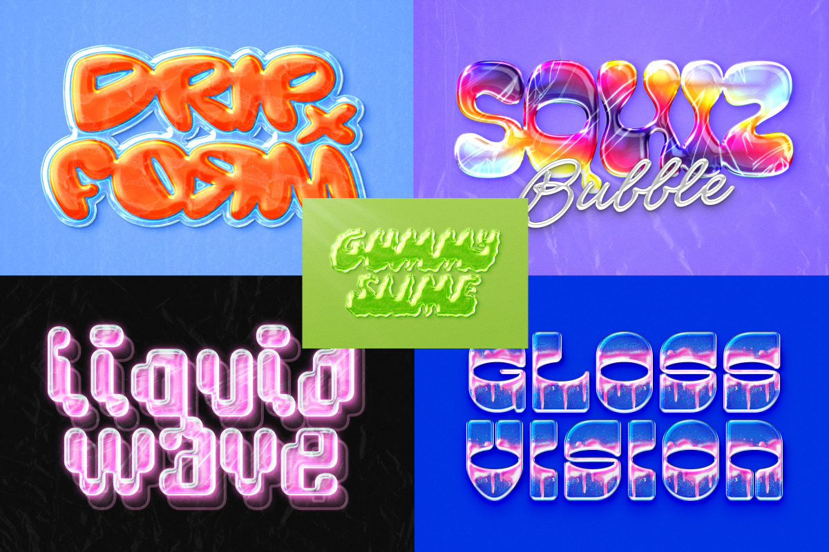 Glossy Liquid Text Effects, a Layer Style Add-On by Matsero