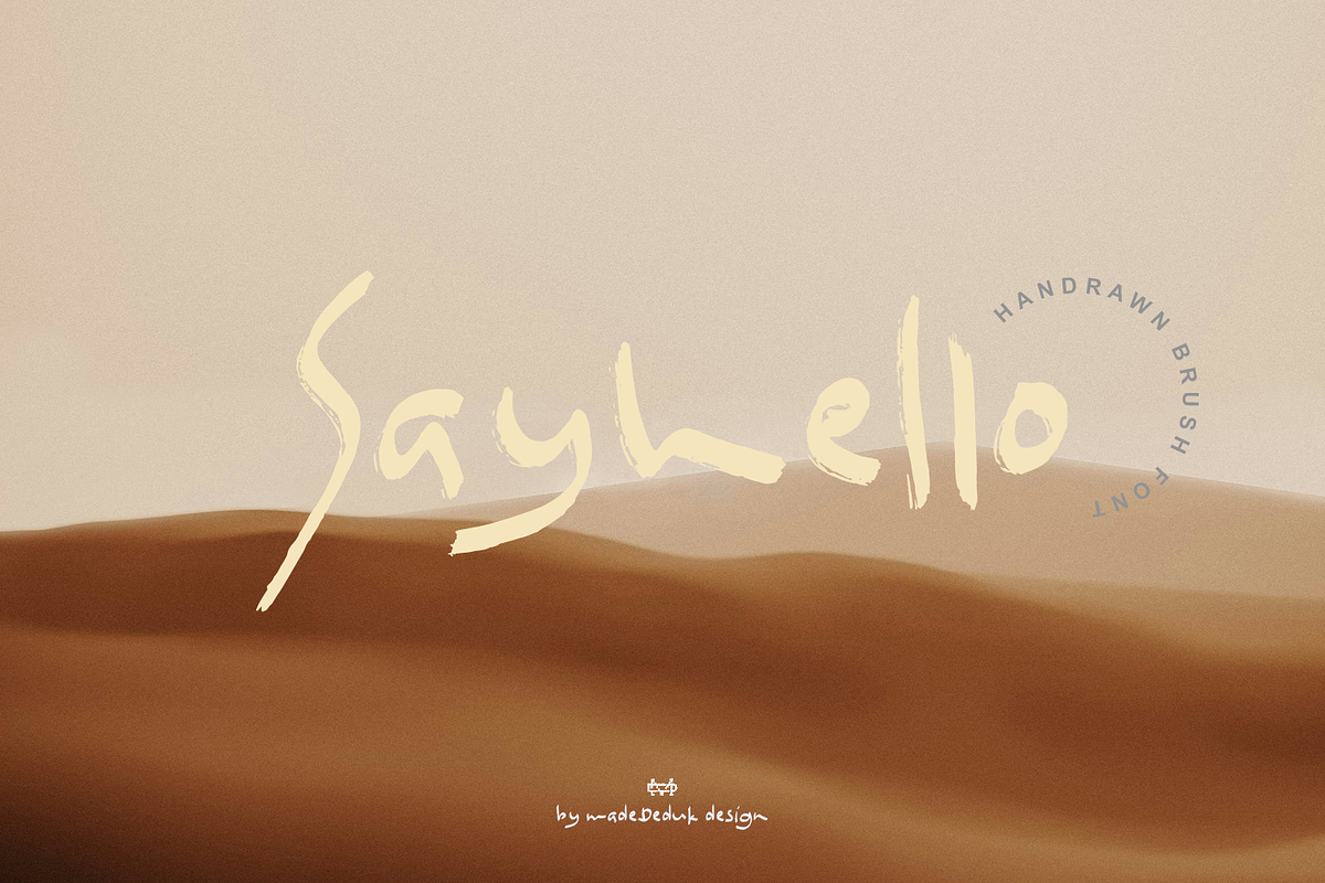 Sayhello Brush Font, a Handwritten Font by madeDeduk (Photo 1 of 8)