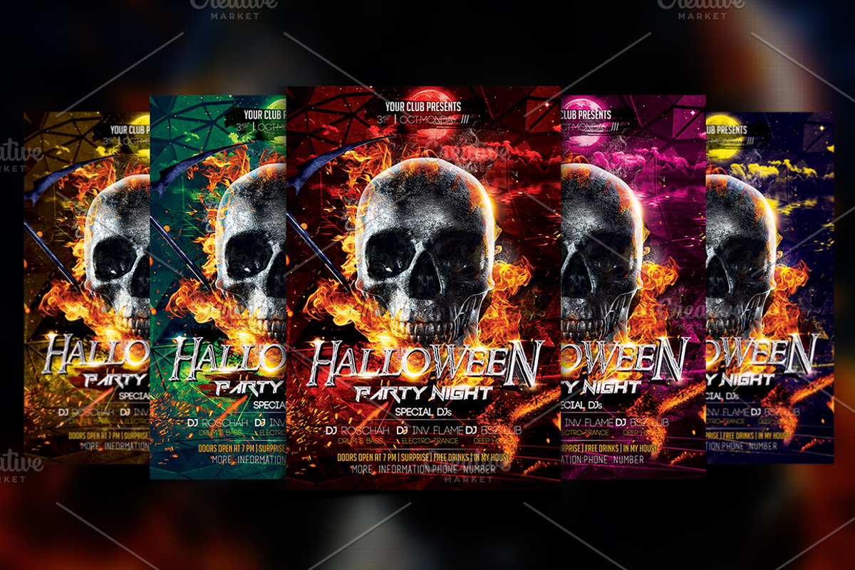 Halloween Flyer Bundle 10 in 1, a Flyer Template by Basez Flyers (Photo 9 of 19)
