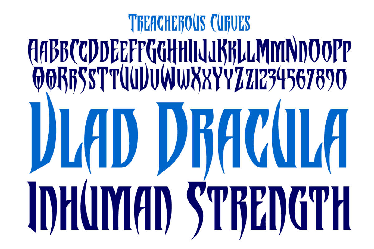 Treacherous Curves & Corners font, a Blackletter Font by Comicraft Fonts (Photo 3 of 5)