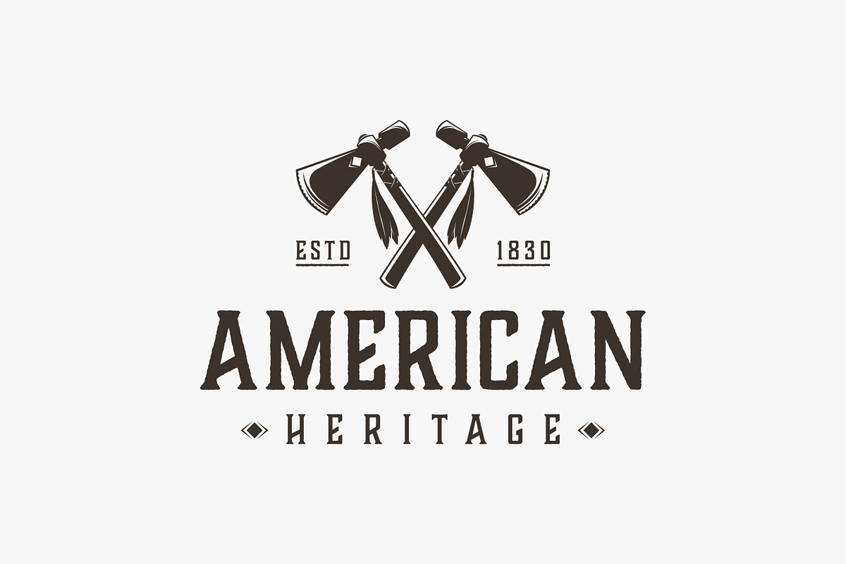 Native American Tomahawk logo, a Branding & Logo Template by DOMHOUZE