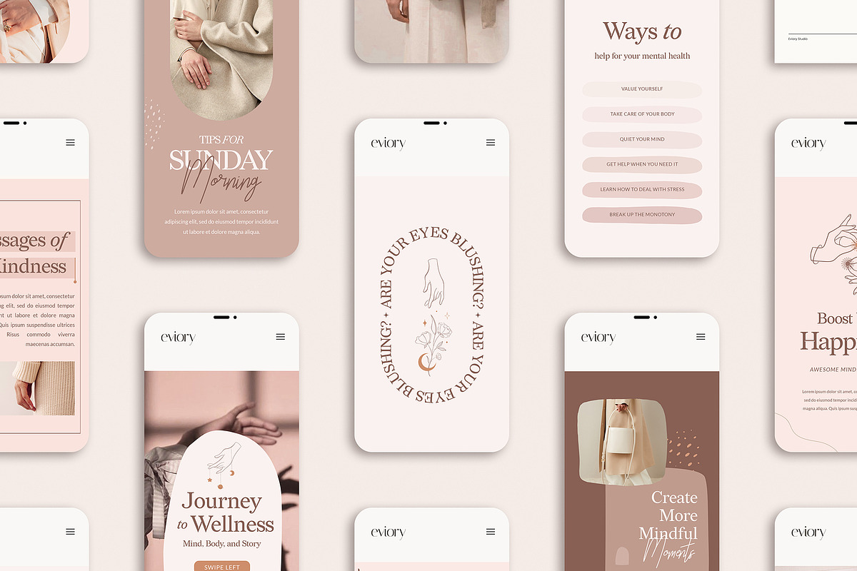 Wellness Carousel Instagram CANVA PS, a Social Media Template by Eviory