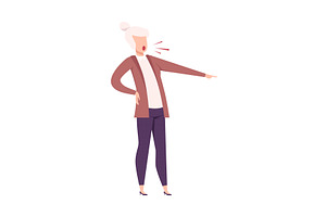 Rude Female Office Worker Character, a Person Illustration by TopVectors