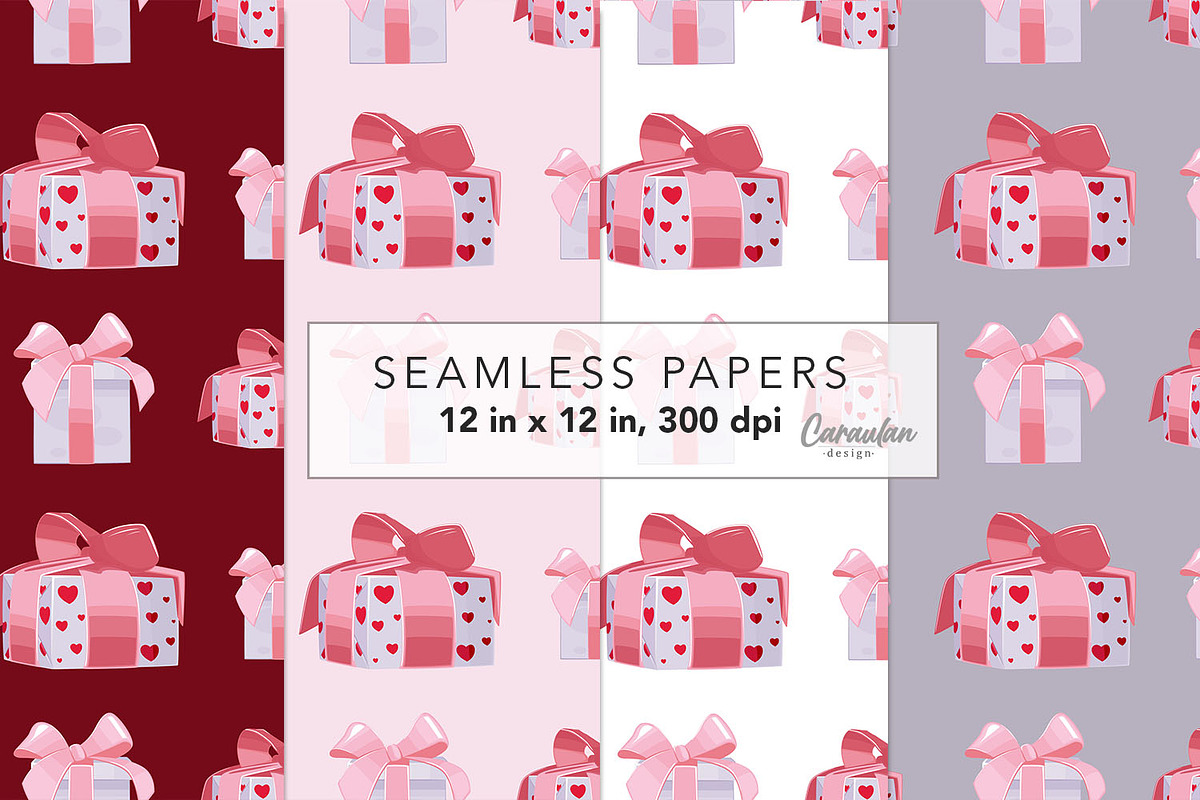 Valentine's Day Backgrounds, a Pattern Graphic by Serghei Caraulan (Photo 7 of 9)