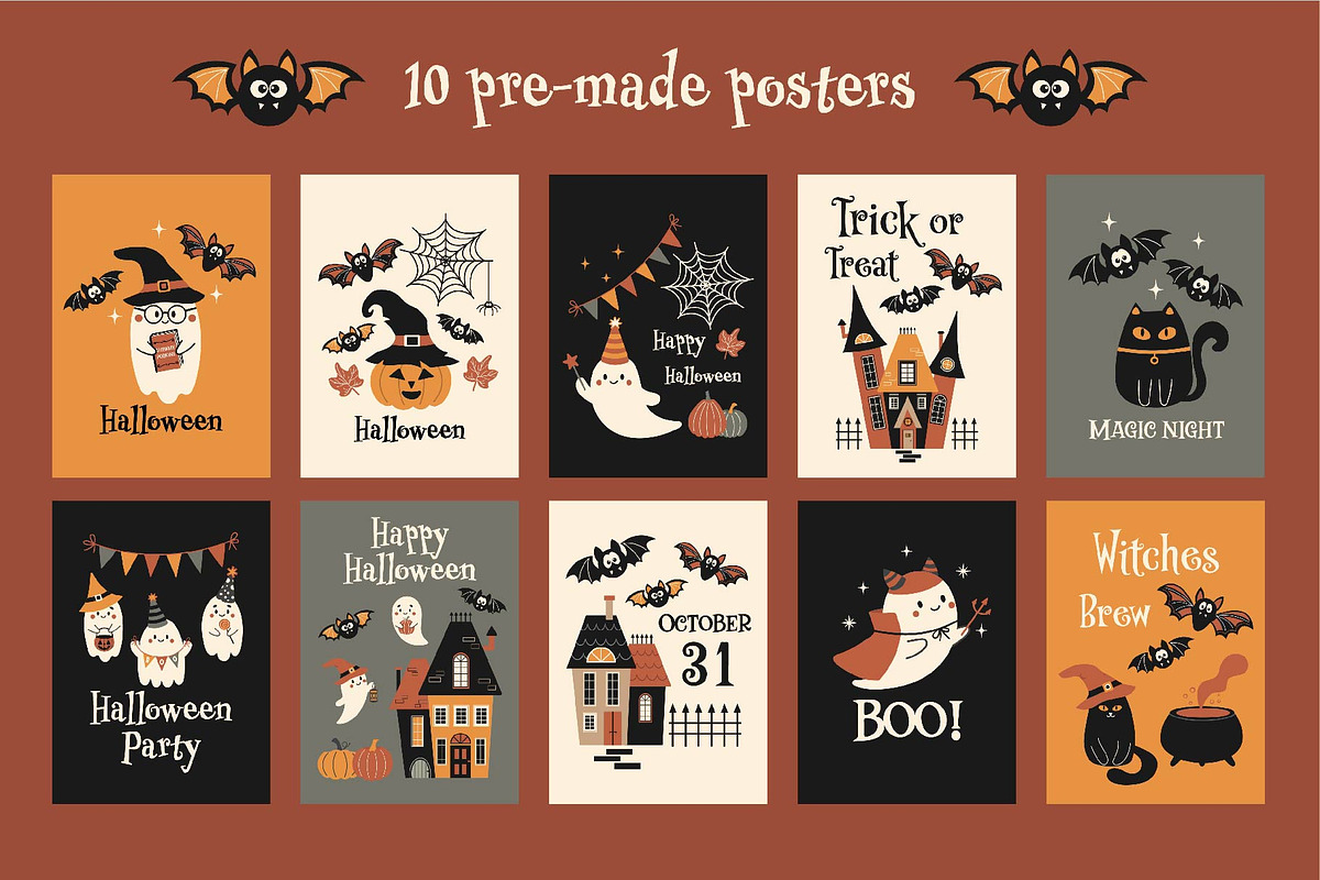 Hey BOO! Cute ghost clipart, a Seasonal Illustration by EltaMaxArt (Photo 6 of 14)