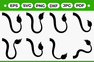 Stylized Tail Silhouette Pack, an Object Graphic by Artonix