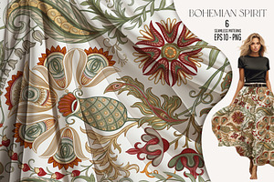 Bohemian Spirit 6 Seamless Patterns, a Pattern Graphic by Elen-Lane