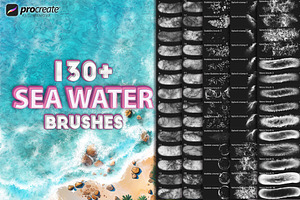 Procreate water sea, waves brushes