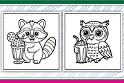Delicious Milkshakes Coloring Pages, an Illustration by LightExpress (Thumbnail 2 of 5)