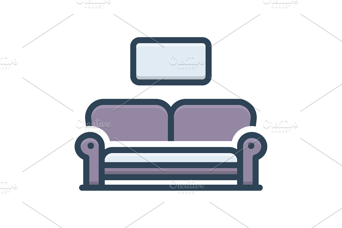 Sofa couch color icon, a Duotone Icon by Creative priyanka