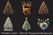 Christmas Tree & Ornaments Cliapart, an Illustration by RobertsArt (Thumbnail 6 of 7)