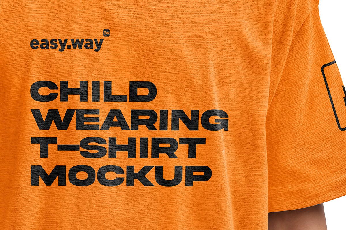 Child Wearing T-Shirt PSD Mockup, a Shirt Mockup by easy.way (Photo 5 of 6)