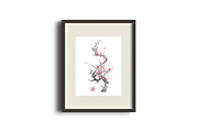 Plum blossom sumi-e painting, an Illustration by Quetzal Art (Thumbnail 4 of 4)