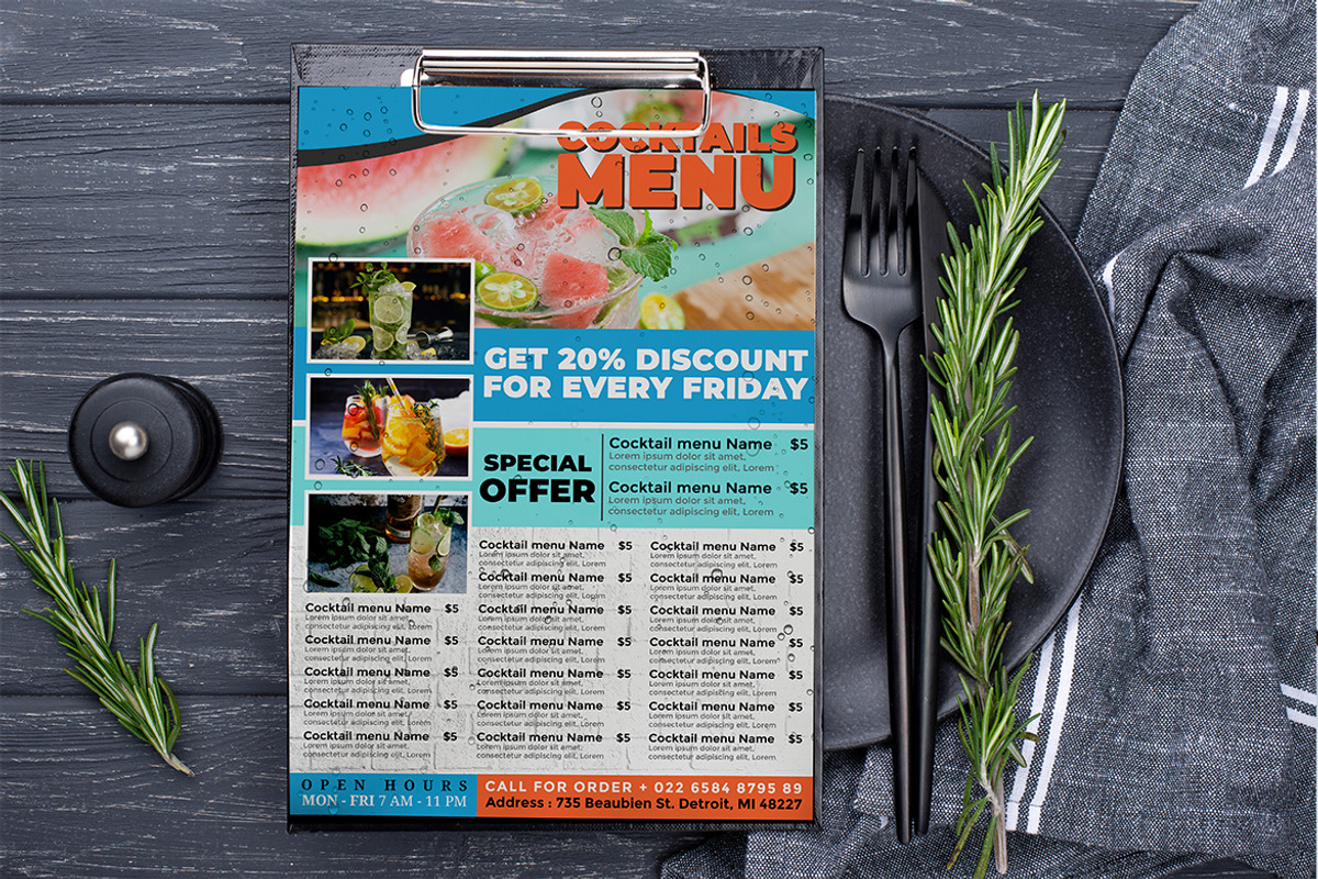 Drink Menu, a Flyer Template by imadeDesign (Photo 3 of 3)