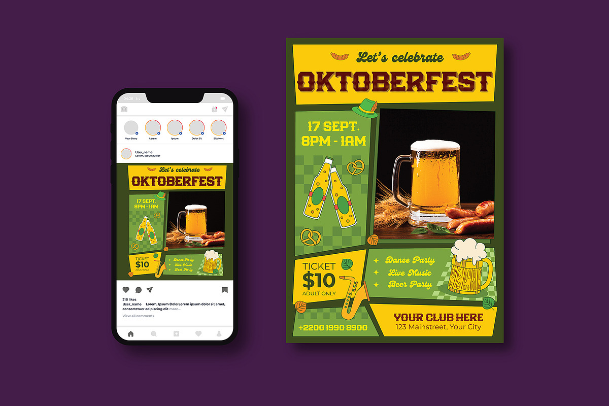Oktoberfest Flyer, a Flyer Template by iDoodle Studio