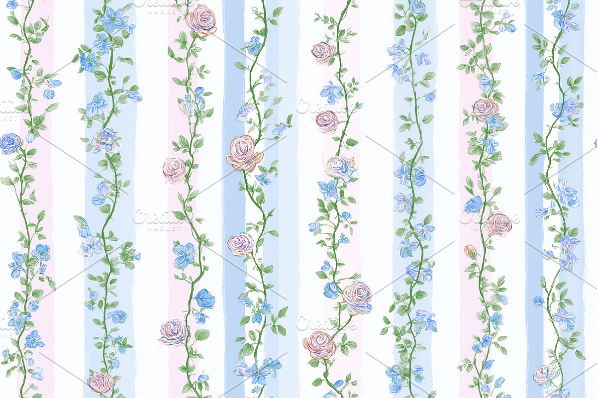 Seamless pattern, floral seamless pattern with climbing roses an, a Pattern Graphic by Anneleven