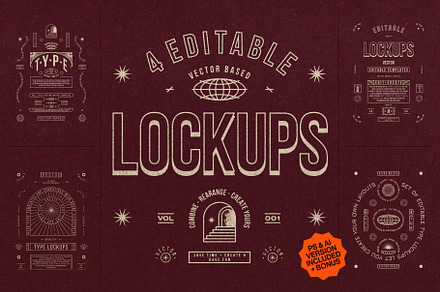 4 Editable Type Lockups, a Work Illustration by aples