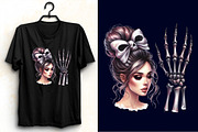 Watercolor Halloween Messy Bun Clipa, an Illustration by SVGArt (Thumbnail 2 of 8)