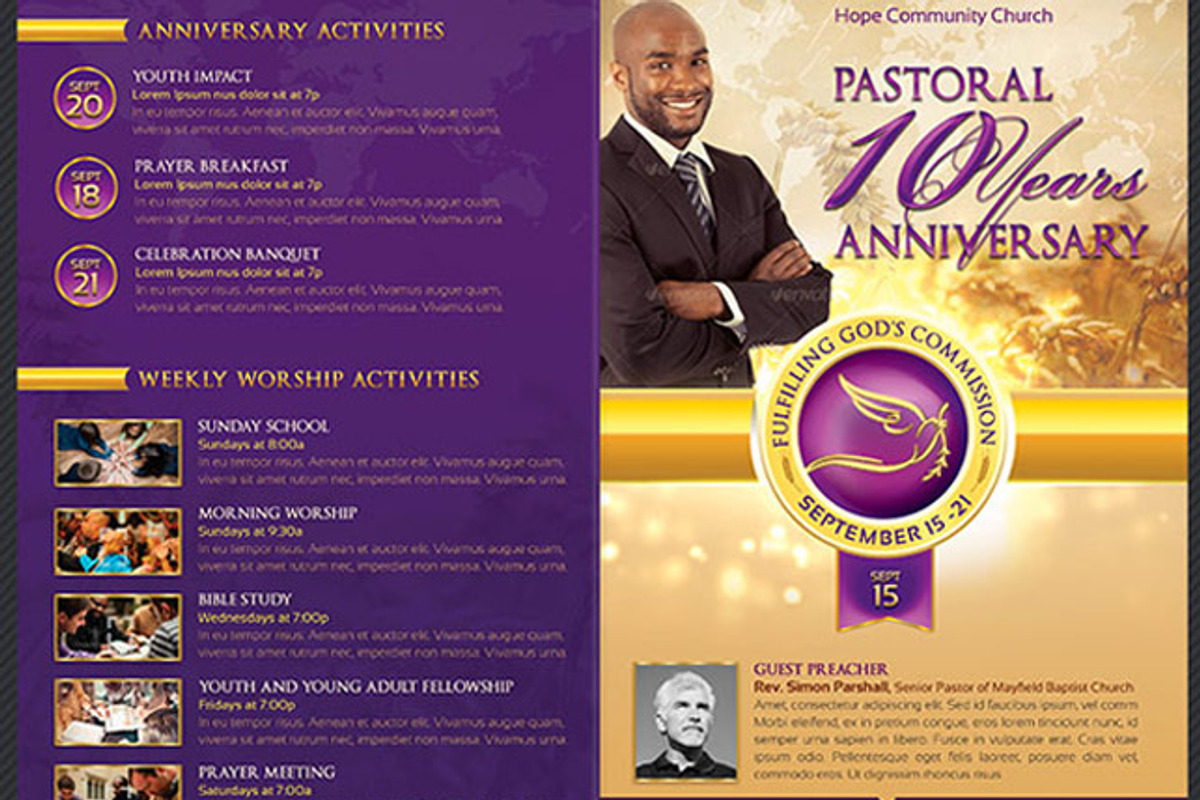 Clergy Anniversary Service Program, a Templates & Theme by Godserv Designs (Photo 4 of 6)