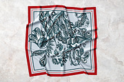 Crimson & Silver Botanical Scarf, an Object Graphic by ilustrinna (Thumbnail 2 of 9)