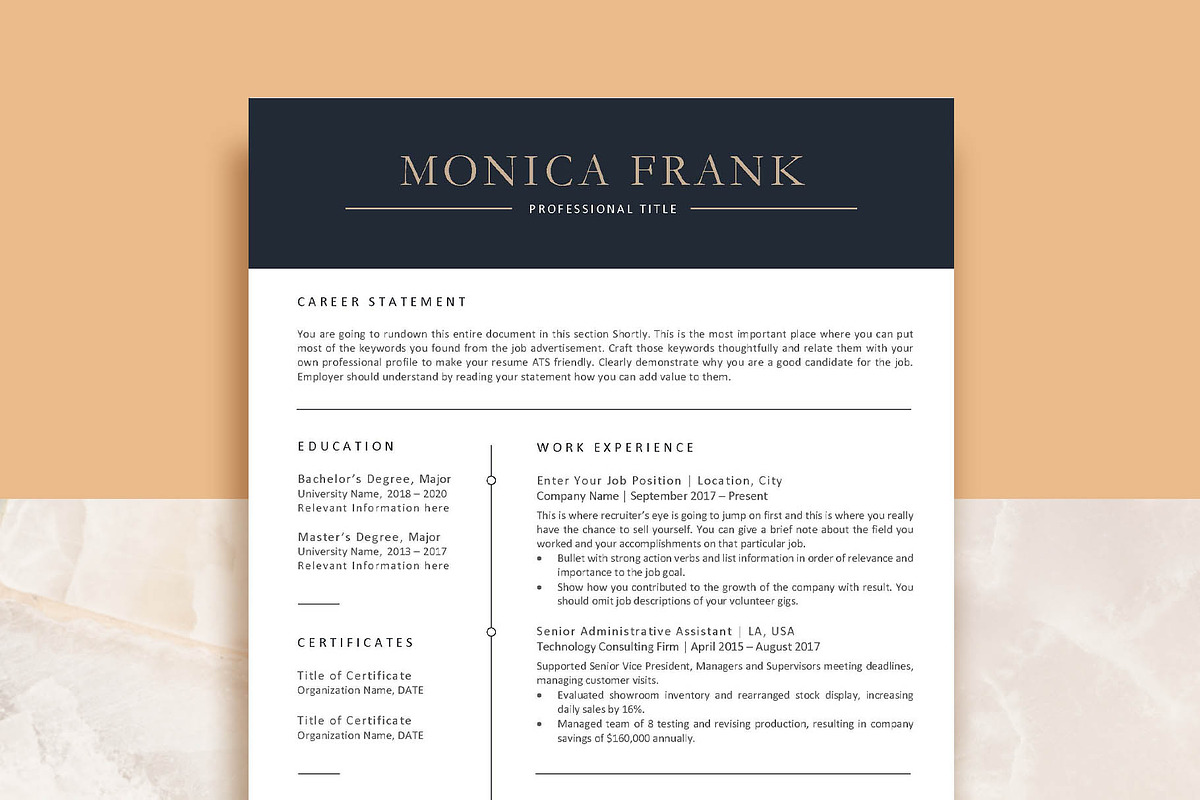 Resume template pro, Word, Pages, a Resume Template by VictoriousVita (Photo 1 of 8)
