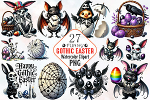 Funny Gothic Easter clipart, an Illustration by RobertsArt