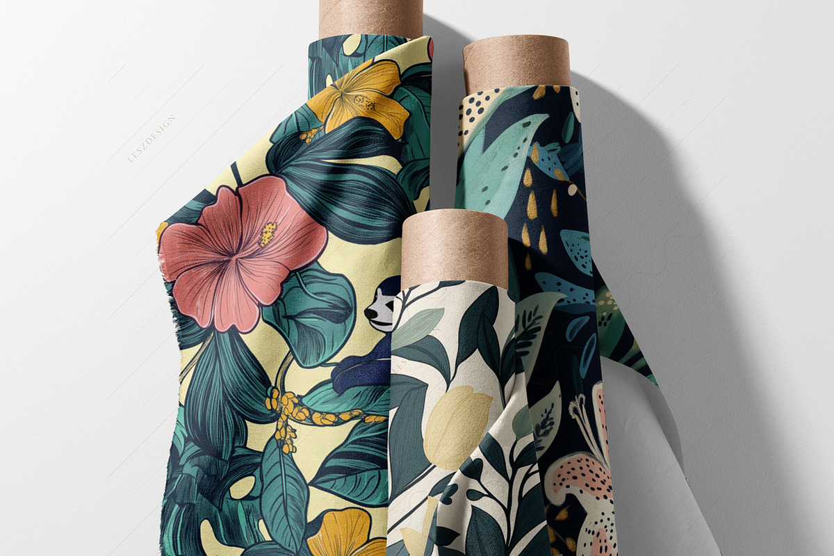 Floral Seamless Patterns Bundle, a Pattern Graphic by LESZ Design (Photo 2 of 5)
