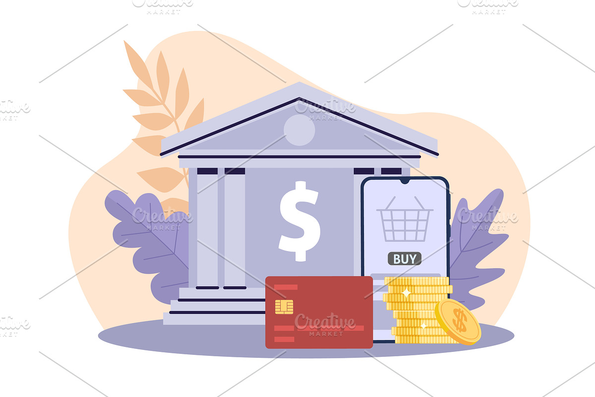 Mobile banking. Online payment, a Finance Illustration by YummyBuum