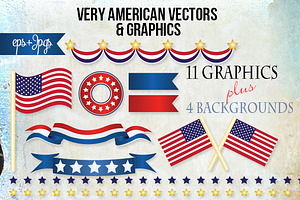 America Flag banners graphic Vectors