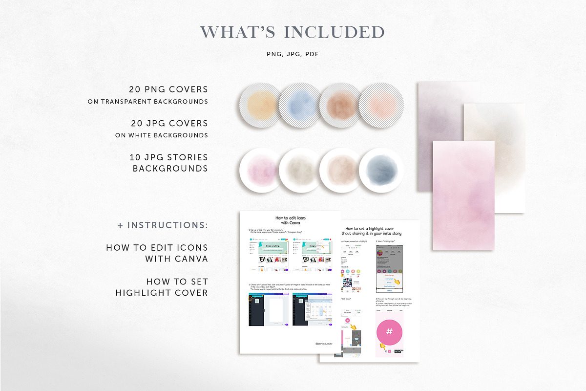 Natural Watercolor Highlight Covers, a Social Media Template by SOVA (Photo 8 of 8)