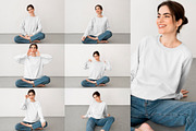 Woman Sweatshirt Mockup Bundle, a Hoody Mockup by Moixo studio (Thumbnail 9 of 10)