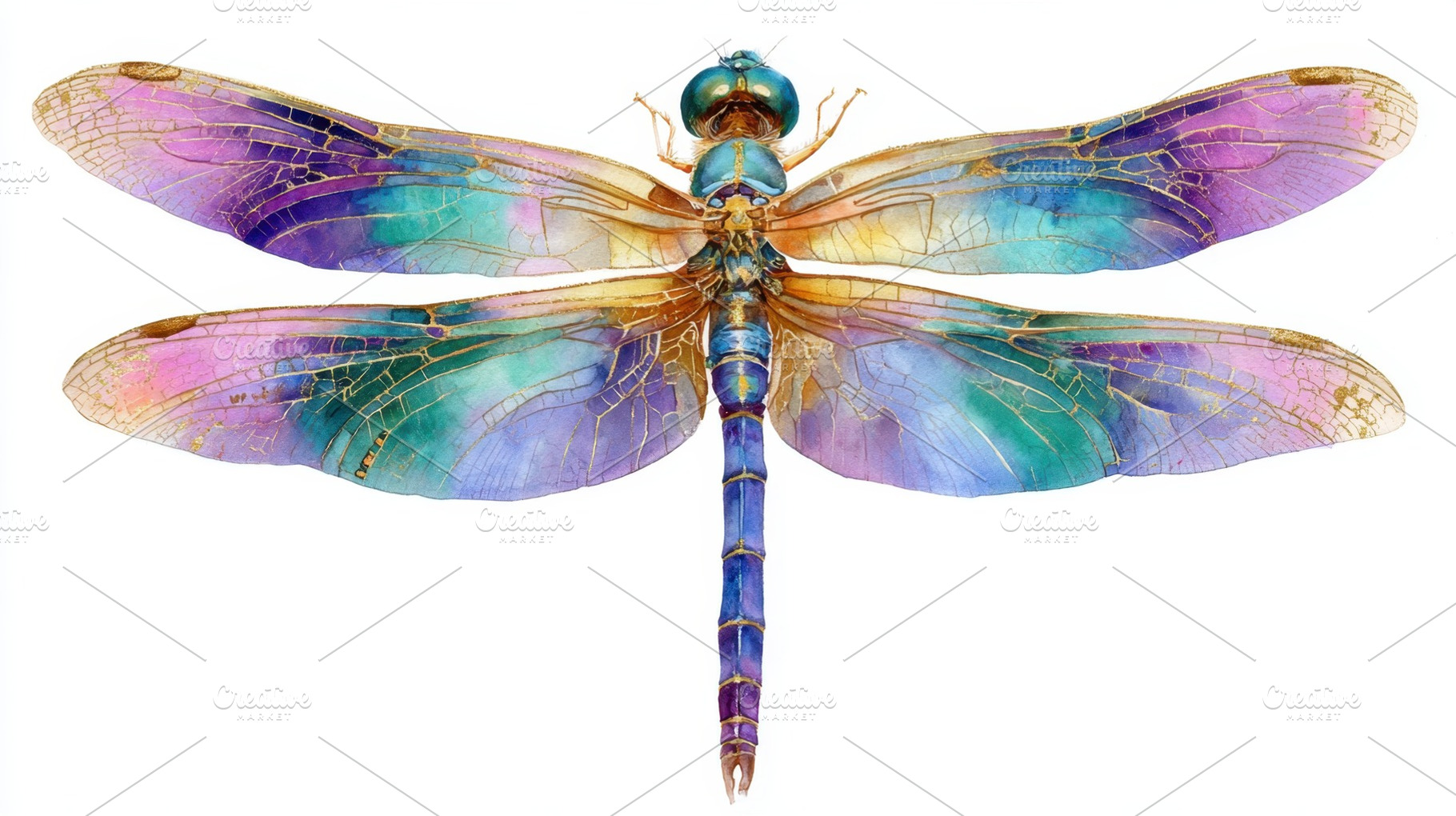 Vibrant dragonfly on white, a Photo by Beautiful things