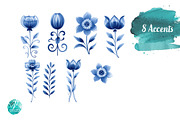 Blue Floral Eggs, a Seasonal Illustration by Verdigris Studios (Thumbnail 3 of 4)