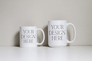 Basic 11 & 15 Ounce Mug Mockup Size Comparison Mug Mockup   Etsy