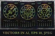 ZODIAC CALENDAR 2017 - green vector, a Texture Illustration by Nadin_Lebedeva (Thumbnail 3 of 7)