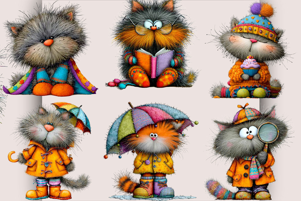 Whimsical Funny Cat PNG Clipart, an Animal Illustration by SVGArt (Photo 2 of 5)