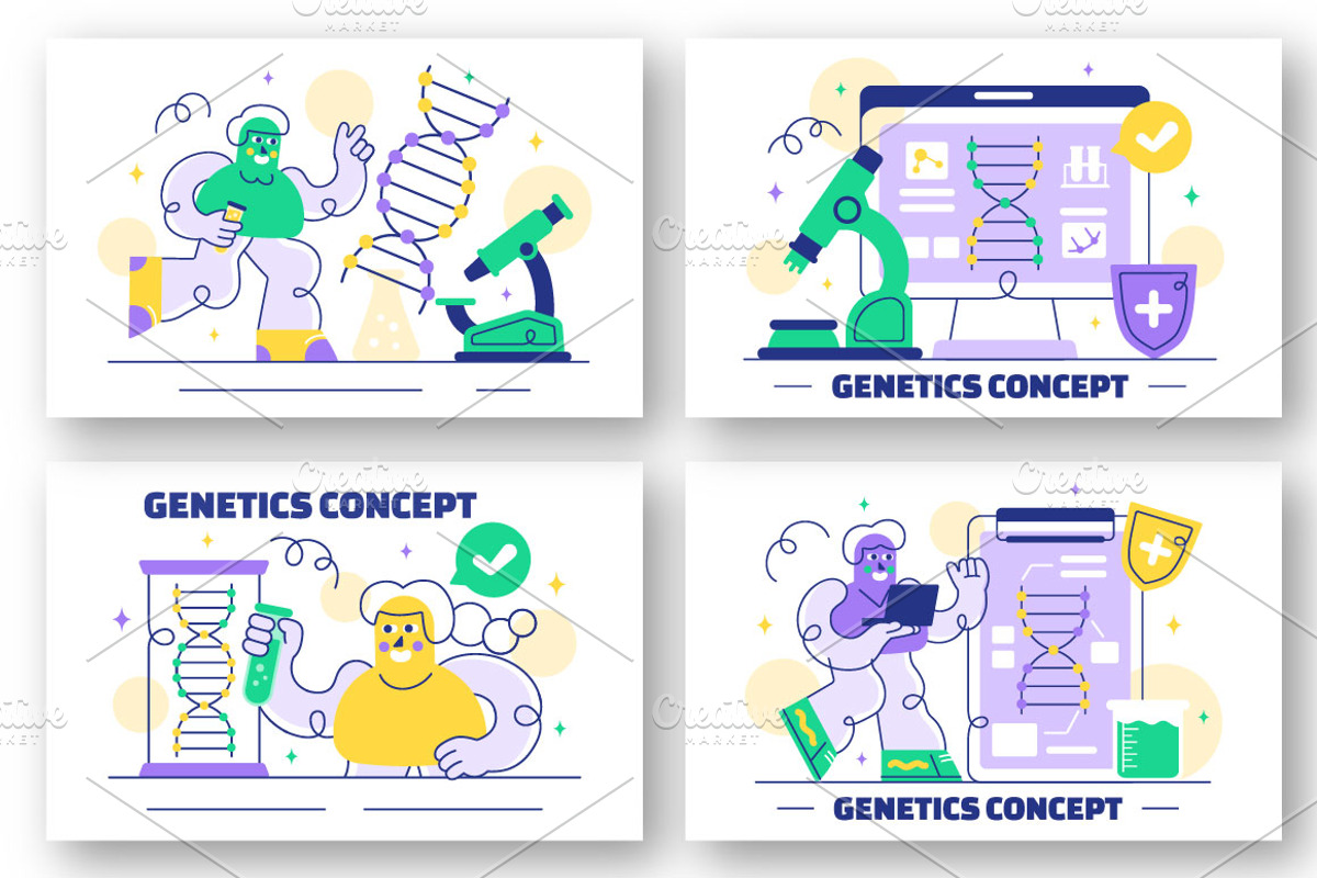 10 Genetics Research Illustration, a Healthcare Illustration by denayunebgt (Photo 3 of 4)
