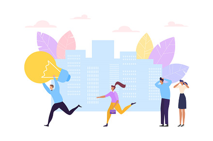 Business idea thief concept, vector