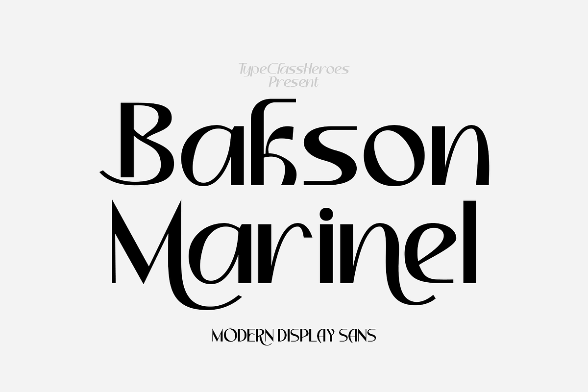 Bakson Marinel - Modern Display Sans, a Sans Serif Font by TypeClassHeroes (Photo 1 of 15)