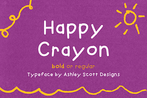 Happy Crayon | Children + Kids Font