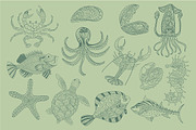 Vector sketchy seafood, a Food Illustration by Marya Deneko (Thumbnail 4 of 5)