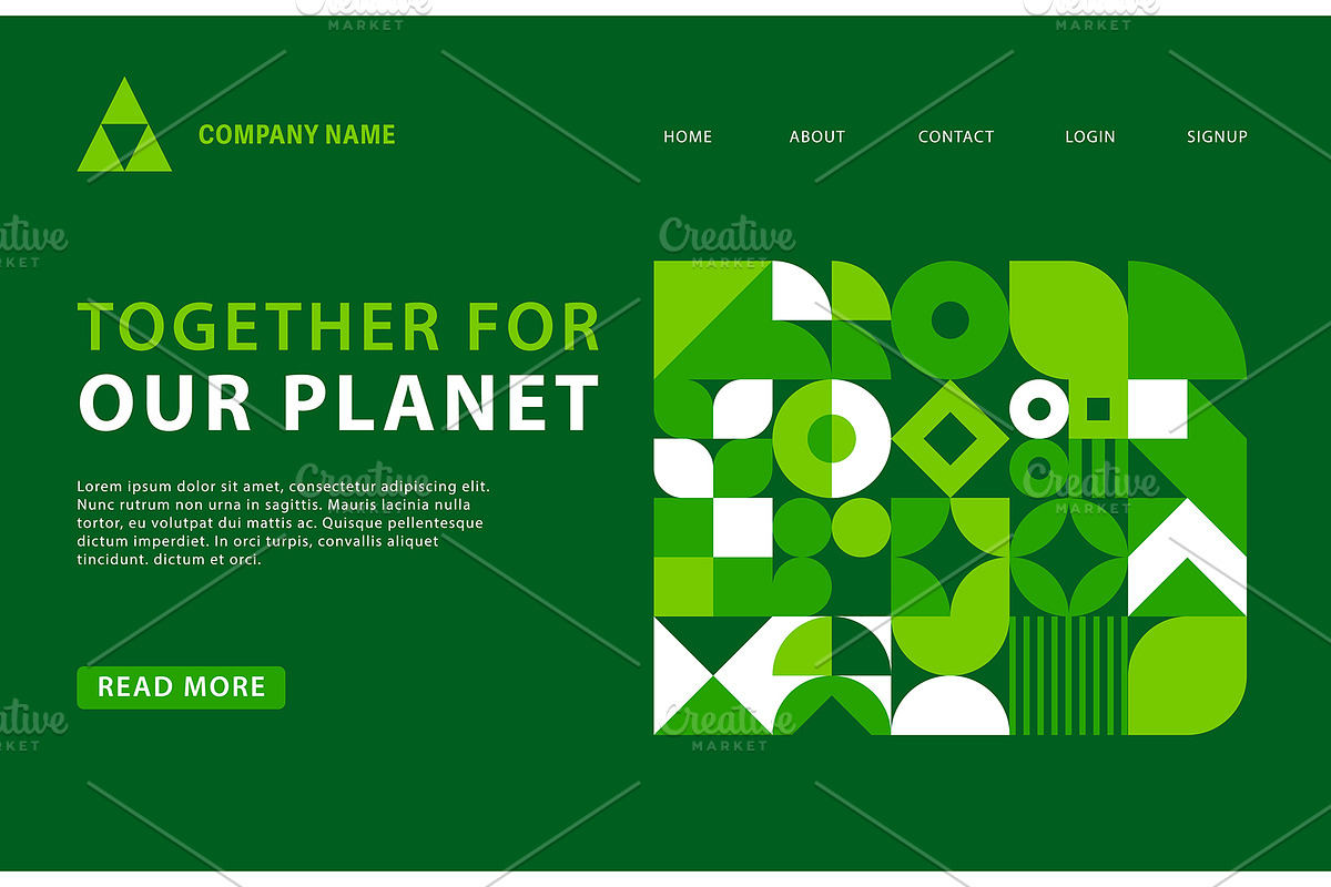 Green landing page of ecology busine, an Illustration by Buch&Bee (Photo 1 of 3)