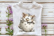 Whimsical Easter Cat Clipart Bundle, an Illustration by OK Design (Thumbnail 4 of 6)